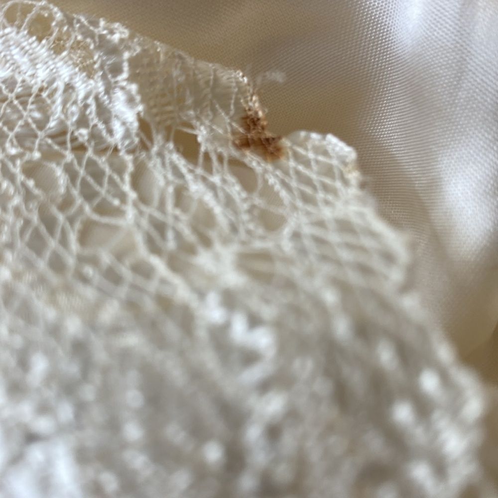 1970’s Lace & Silk Wedding Prom Dress Size 7/8 - Picture 12 of 13